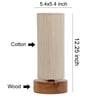 Smokey Khadi Cotton Shade Table Lamp With Wood Base