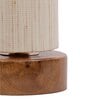 Smokey Khadi Cotton Shade Table Lamp With Wood Base