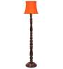 Orange Cotton Wooden floor Lamp