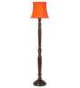 Orange Cotton Wooden floor Lamp