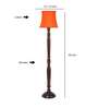 Orange Cotton Wooden floor Lamp