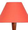 Orange cotton conical wooden floor lamp