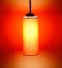 Devansh Orange Cotton Cylindrical Hanging Single Hanging Lamp