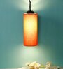 Devansh Orange Cotton Cylindrical Hanging Single Hanging Lamp