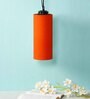 Devansh Orange Cotton Cylindrical Hanging Single Hanging Lamp