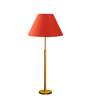 Devansh Orange cotton Drum shade with   floor lamp with wood base .-