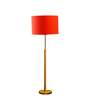 Devansh Orange cotton Drum shade with   floor lamp with wood base .-
