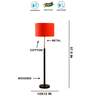 Devansh Orange cotton Drum shade with   floor lamp with wood base .-