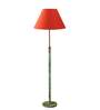 Devansh Orange cotton Drum shade with   floor lamp with wood base .-