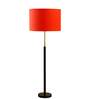 Devansh Orange cotton Drum shade with   floor lamp with wood base .-