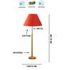 Devansh Orange cotton Drum shade with   floor lamp with wood base .-