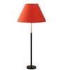 Devansh Orange cotton Drum shade with   floor lamp with wood base .-