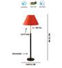 Devansh Orange cotton Drum shade with   floor lamp with wood base .-