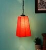 Devansh Orange Cotton Pyramid  Hanging Single Hanging Lamp