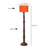 Orange cotton wooden floor lamp