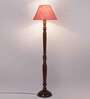 Pink Jute Conical wooden floor lamp