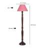 Pink Jute Conical wooden floor lamp