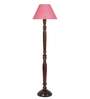 Pink Jute Conical wooden floor lamp