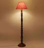 Pink Jute Conical wooden floor lamp