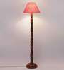 Pink Jute Conical wooden floor lamp