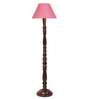Pink Jute Conical wooden floor lamp