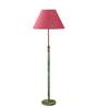 Devansh Pink cotton Drum shade with   floor lamp with wood base .-