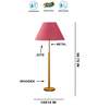 Devansh Pink cotton Drum shade with   floor lamp with wood base .-