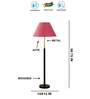 Devansh Pink cotton Drum shade with   floor lamp with wood base .-