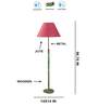 Devansh Pink cotton Drum shade with   floor lamp with wood base .-