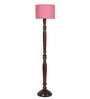 Pink Jute Wooden floor Lamp