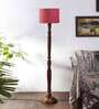 Pink Jute Wooden floor Lamp