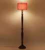 Pink Jute Wooden floor Lamp