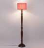 Pink Jute Wooden floor Lamp