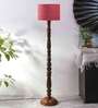 Pink Jute Wooden floor Lamp