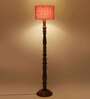 Pink Jute Wooden floor Lamp
