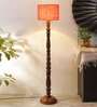 Pink Jute Wooden floor Lamp