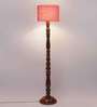 Pink Jute Wooden floor Lamp