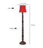 Red Cotton Wooden floor Lamp