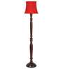 Red Cotton Wooden floor Lamp