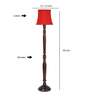 Red Cotton Wooden floor Lamp
