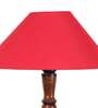 Red coolie cotton Wooden floor lamp