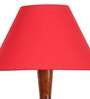 Red cotton conical wooden floor lamp
