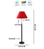 Devansh Red cotton Drum shade with   floor lamp with wood base .-