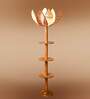 Devansh Rose Bamboo Shade with wood Floor Lamp