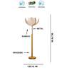 Devansh Rose Bamboo Shade with wood Floor Lamp