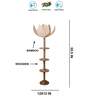 Devansh Rose Bamboo Shade with wood Floor Lamp