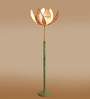 Devansh Rose Bamboo Shade with wood Floor Lamp