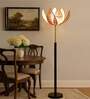 Devansh Rose Bamboo Shade with wood Floor Lamp