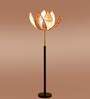 Devansh Rose Bamboo Shade with wood Floor Lamp