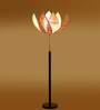 Devansh Rose Bamboo Shade with wood Floor Lamp